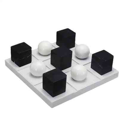 Modern geometric chess ornament set black & white living room decor