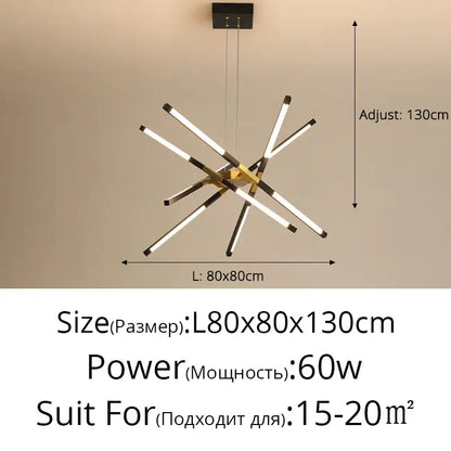 Modern geometric chrome & gold dimmable led ceiling light dining room