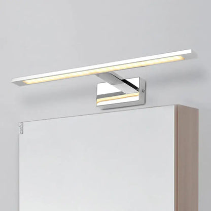 Modern geometric chrome vanity light fixture bathroom wall lamp