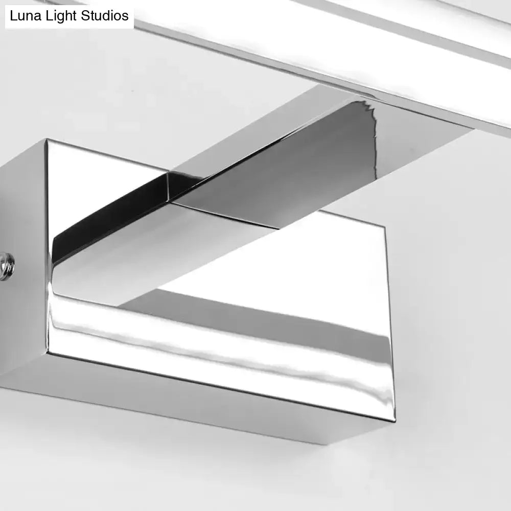 Modern geometric chrome vanity light fixture bathroom wall lamp