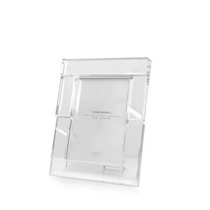 Modern geometric clear crystal glass cube photo frame living room decor