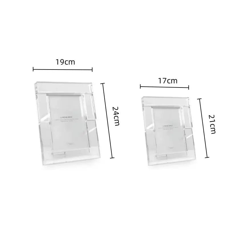 Modern geometric clear crystal glass cube photo frame living room decor