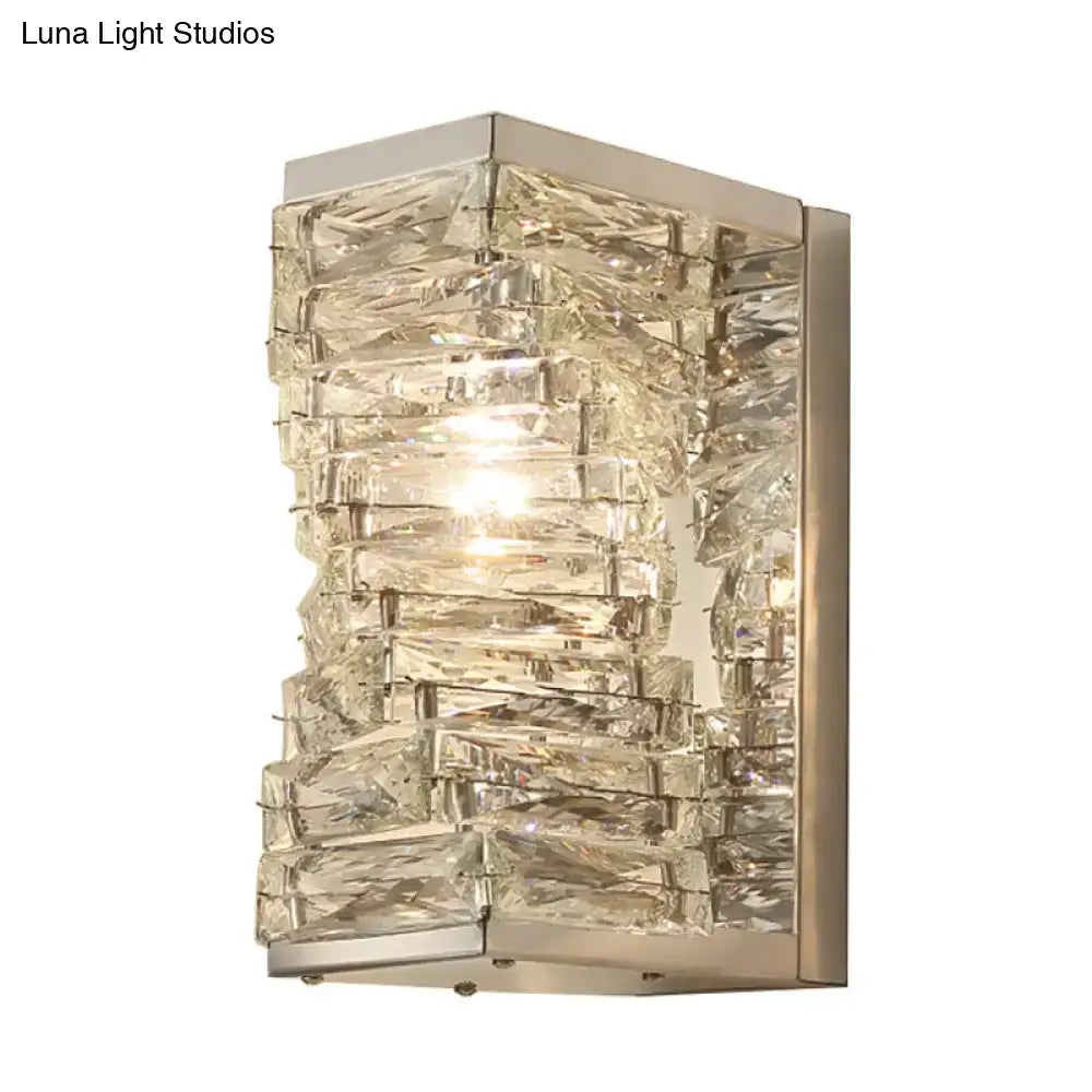 Modern geometric clear crystal wall sconce living room light fixture
