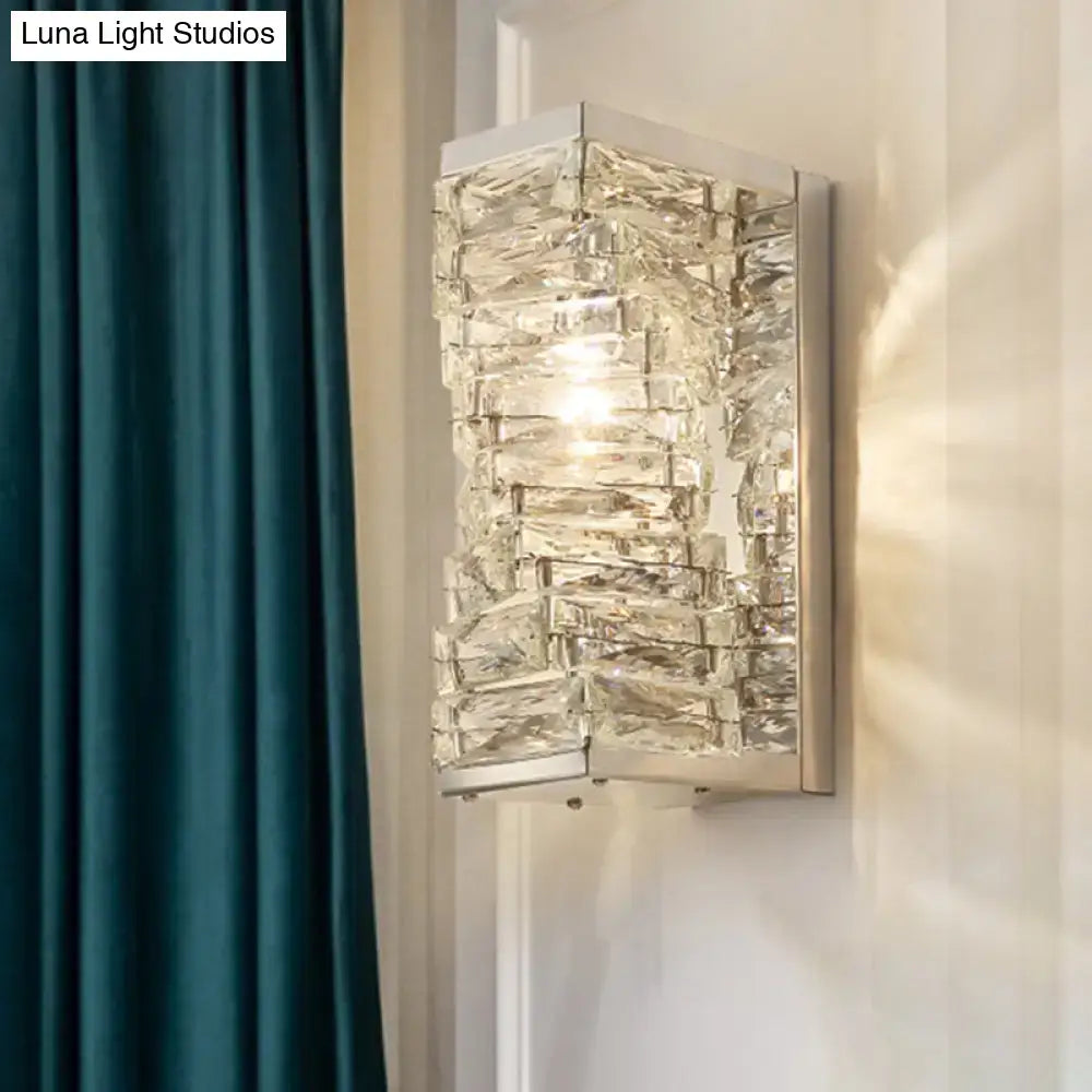 Modern geometric clear crystal wall sconce living room light fixture