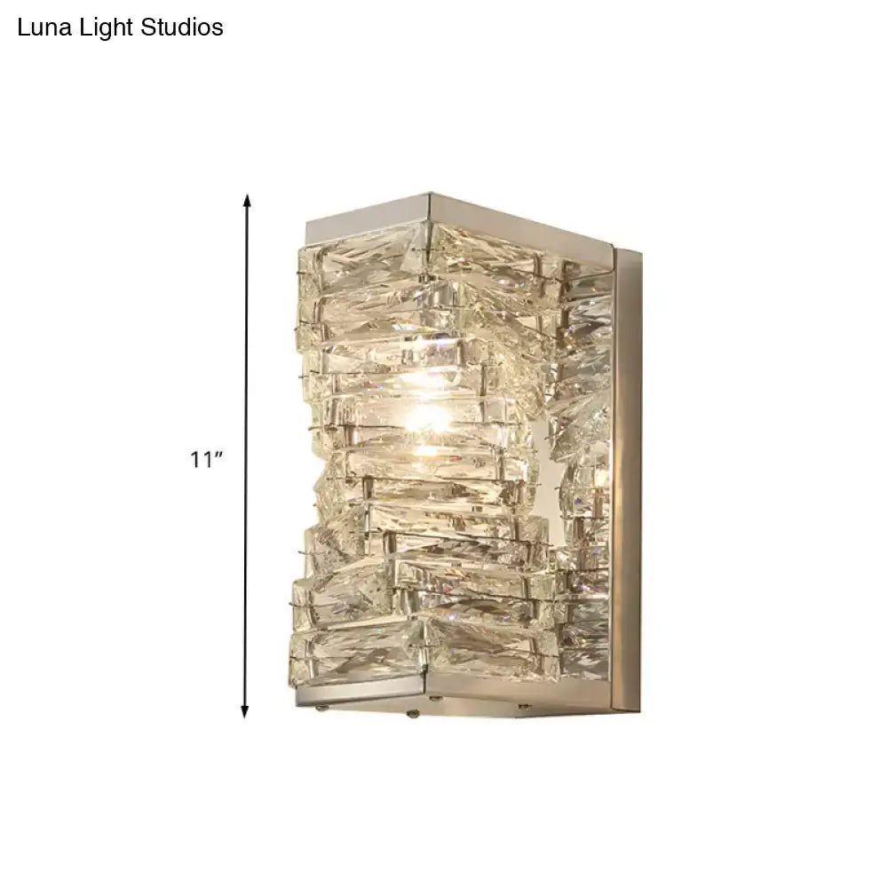 Modern geometric clear crystal wall sconce living room light fixture