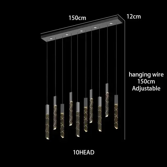 Modern geometric crystal chrome led chandelier living room pendant light