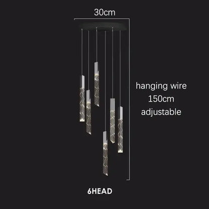 Modern geometric crystal chrome led chandelier living room pendant light
