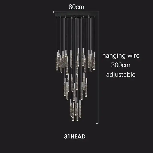 Modern geometric crystal chrome led chandelier living room pendant light