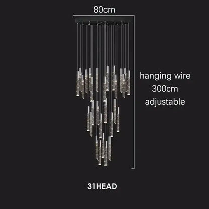 Modern geometric crystal chrome led chandelier living room pendant light