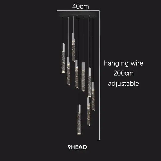 Modern geometric crystal chrome led chandelier living room pendant light