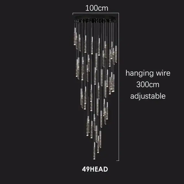Modern geometric crystal chrome led chandelier living room pendant light