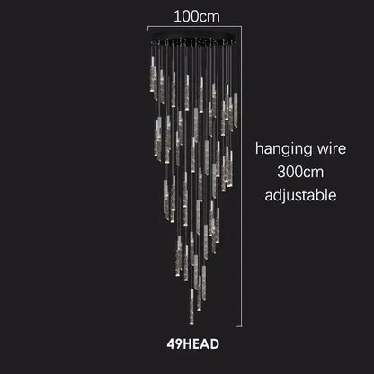 Modern geometric crystal chrome led chandelier living room pendant light