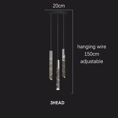 Modern geometric crystal chrome led chandelier living room pendant light