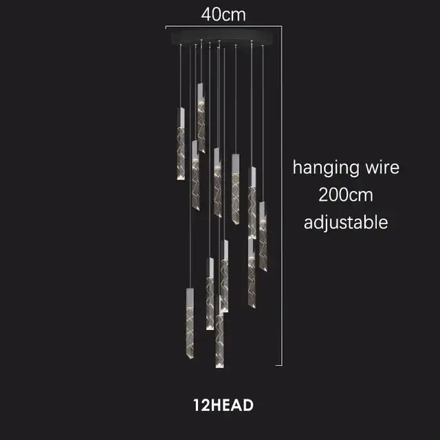 Modern geometric crystal chrome led chandelier living room pendant light