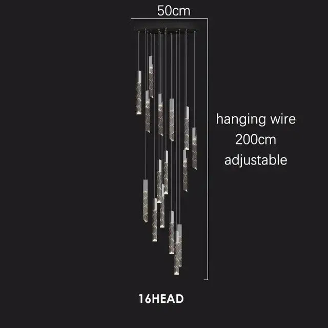 Modern geometric crystal chrome led chandelier living room pendant light