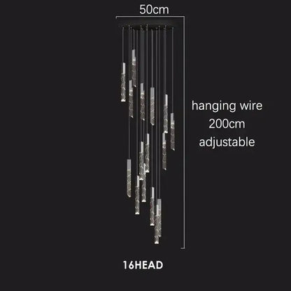 Modern geometric crystal chrome led chandelier living room pendant light