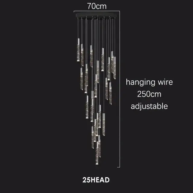 Modern geometric crystal chrome led chandelier living room pendant light