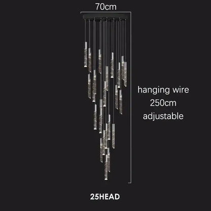 Modern geometric crystal chrome led chandelier living room pendant light