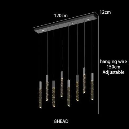 Modern geometric crystal chrome led chandelier living room pendant light