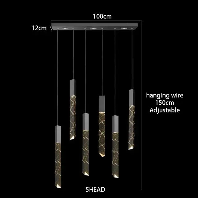 Modern geometric crystal chrome led chandelier living room pendant light