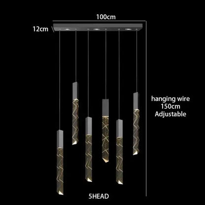 Modern geometric crystal chrome led chandelier living room pendant light