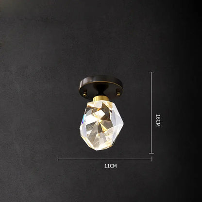Modern geometric crystal copper black led chandelier dining room