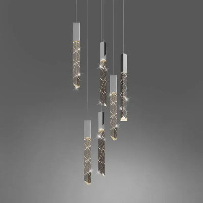 Modern geometric crystal glass led pendant light for living room