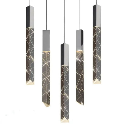 Modern geometric crystal glass led pendant light for living room