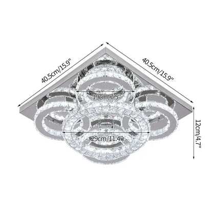 Modern geometric crystal smart led chandelier for living room