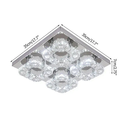 Modern geometric crystal smart led chandelier for living room