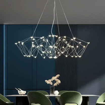 Modern geometric cube light pendant – dining room led chandelier