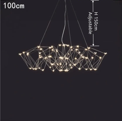 Modern geometric cube light pendant – dining room led chandelier