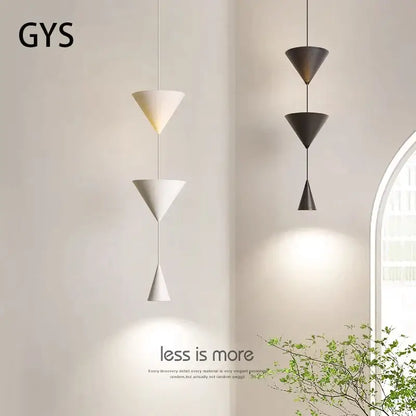 Modern geometric decorbites cone long led pendant bedroom light