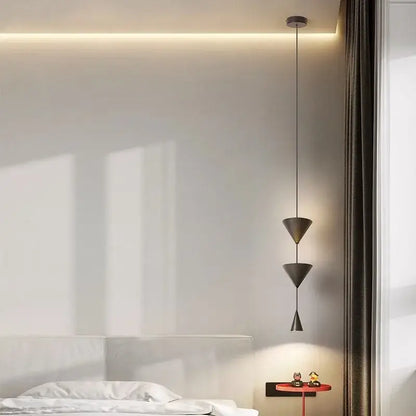 Modern geometric decorbites cone long led pendant bedroom light