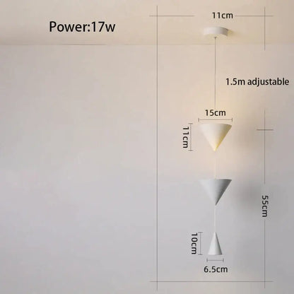 Modern geometric decorbites cone long led pendant bedroom light