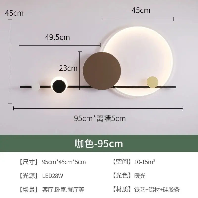 Modern geometric led wall sconce bedroom atmosphere light
