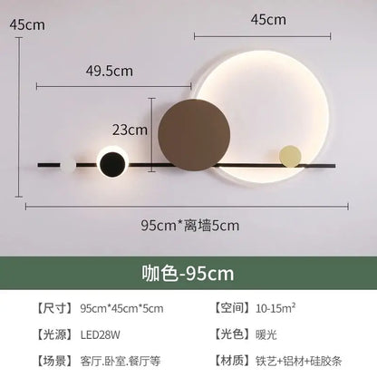 Modern geometric led wall sconce bedroom atmosphere light