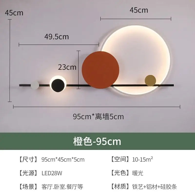 Modern geometric led wall sconce bedroom atmosphere light