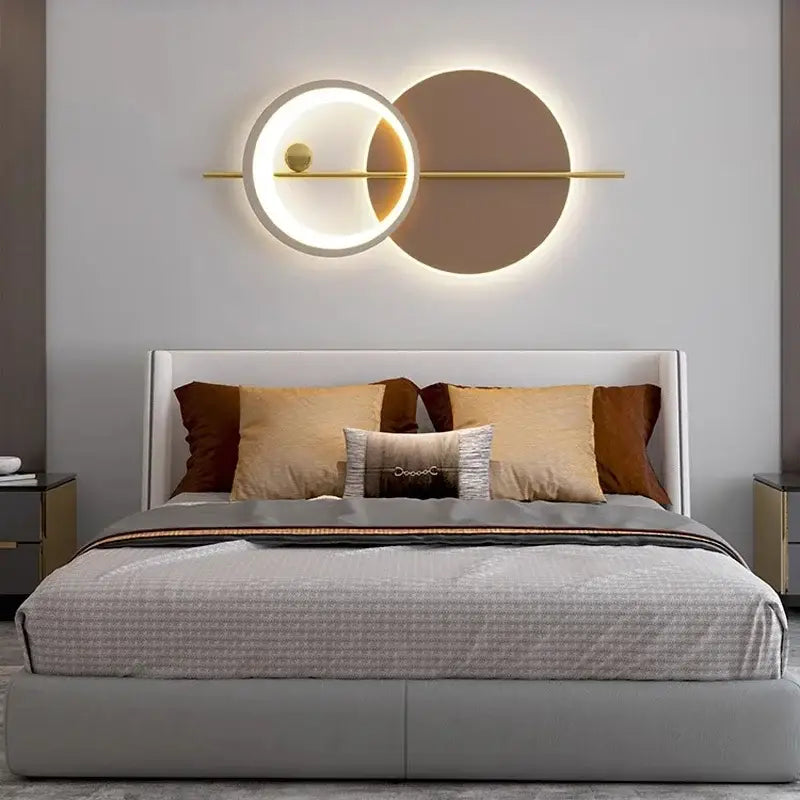 Modern geometric led wall sconce bedroom atmosphere light