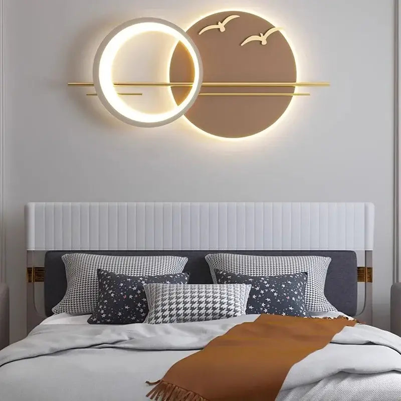 Modern geometric led wall sconce bedroom atmosphere light