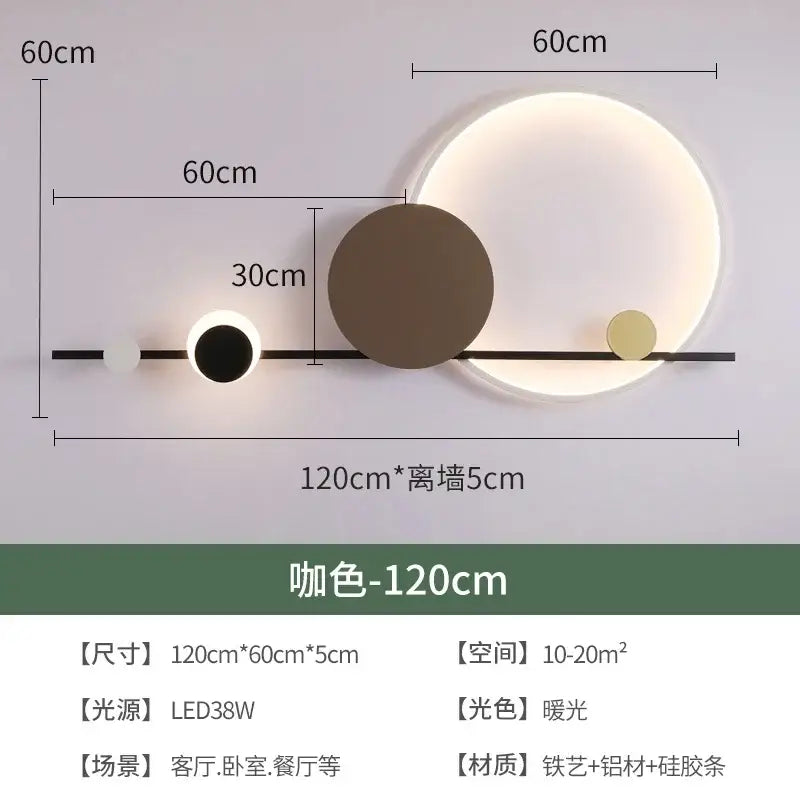 Modern geometric led wall sconce bedroom atmosphere light