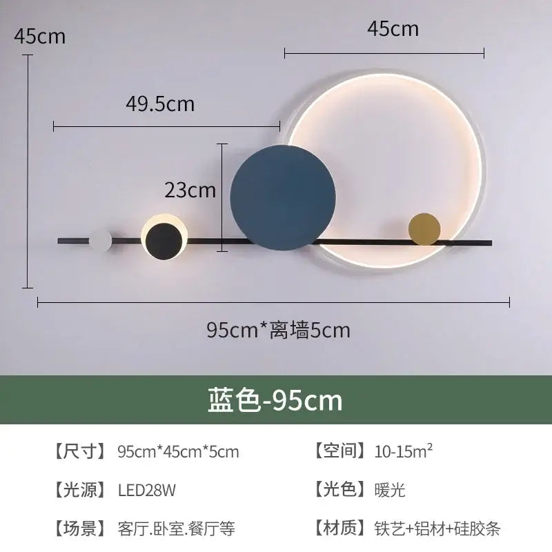 Modern geometric led wall sconce bedroom atmosphere light
