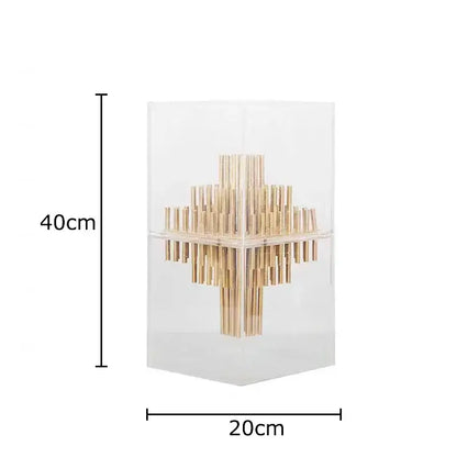 Modern geometric display box gold metal sculpture living room decor