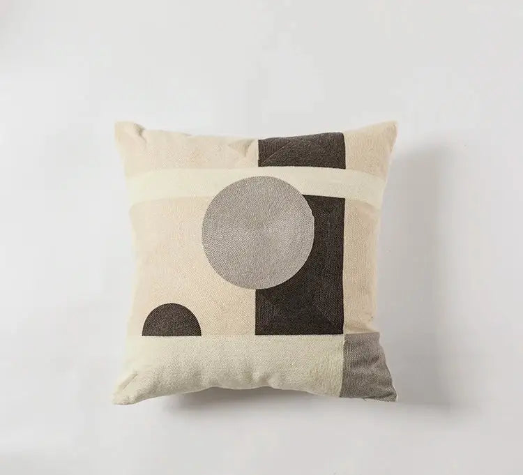 Modern geometric embroidery cushion cover set living room decor