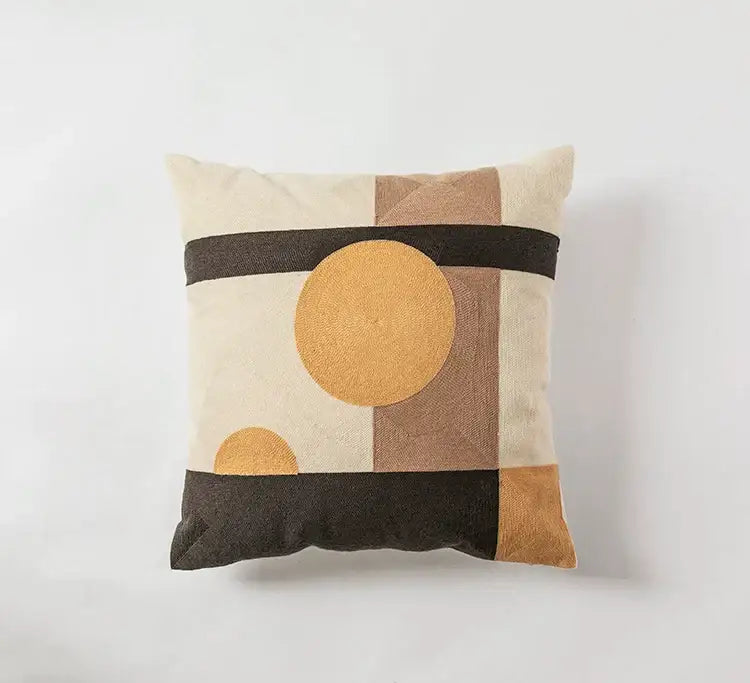Modern geometric embroidery cushion cover set living room decor