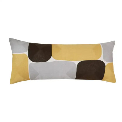 Modern geometric embroidery pillow cover yellow & gray living room