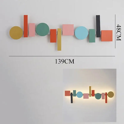 Modern geometric flush mount colorful wall sconce bedroom light