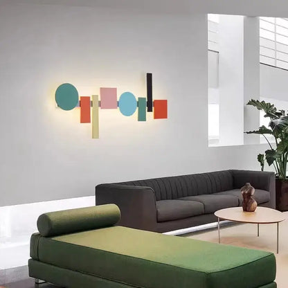 Modern geometric flush mount colorful wall sconce bedroom light