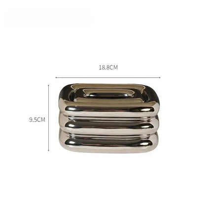 Modern geometric fringe chrome tissue box living room desktop holder