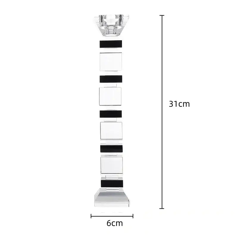 Modern geometric glass candle holder set dining room block design